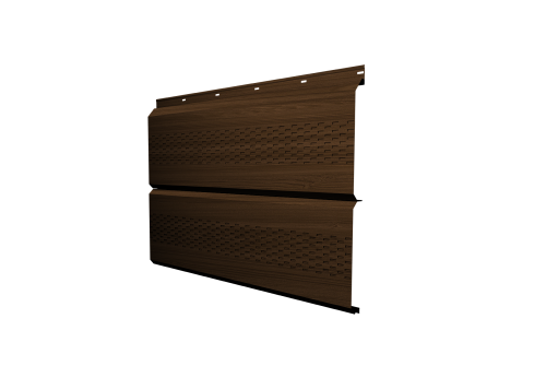 Изображение Софит ЭкоБрус с перфорацией 0,345 Grand Line 0,45 Print Elite Choco Wood TwinColor