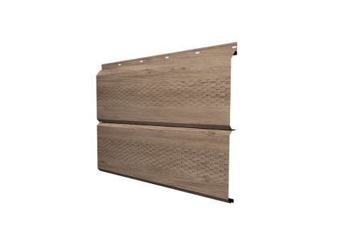 Изображение Софит ЭкоБрус с перфорацией 0,345 Grand Line 0,45 Print Elite с пленкой White Wood TwinColor