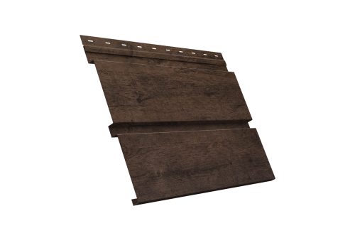 Изображение Софит металлический Квадро Брус с перфорацией 0,45 Print Elite с пленкой Antique Wood TwinColor