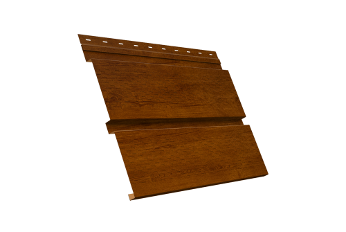 Изображение Софит металлический Квадро Брус с перфорацией 0,45 Print Premium с пленкой Golden Wood Intense FTC