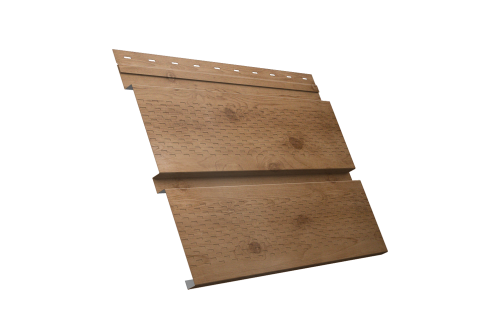 Изображение Софит металлический Квадро Брус с перфорацией 0,45 Print Premium с пленкой Pine Wood Fresh