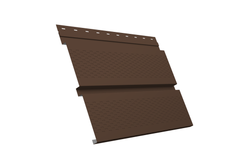 Изображение Софит металлический Квадро Брус с перфорацией 0,5 Satin Matt с пленкой RAL 9005 черный