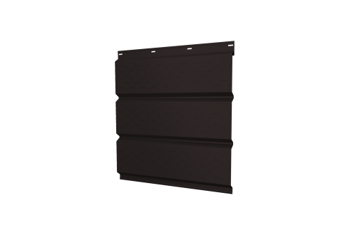 Изображение Софит металлический полная перфорация 0,45 Print Elite с пленкой Choco Wood TwinColor