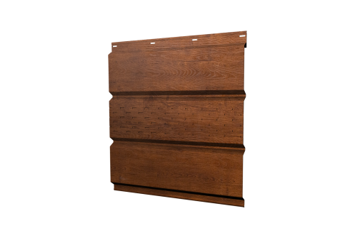 Изображение Софит металлический центральная перфорация 0,45 Print Elite с пленкой Golden Wood TwinColor