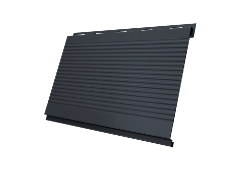 Изображение Софит Вертикаль 0,2 Grand Line gofr 0,45 Drap TwinColor с пленкой RAL 7024 мокрый асфальт