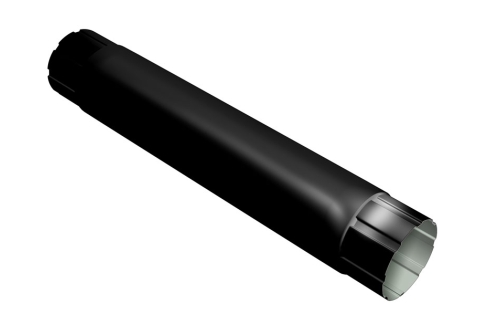 Изображение Труба круглая соединительная Optima 90мм 1м RAL 9005 черный