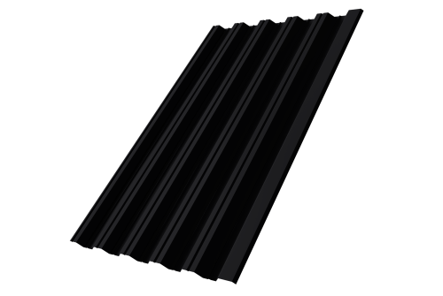 Изображение Профнастил НС35R 0,45 Drap-double TX RAL 9005 черный