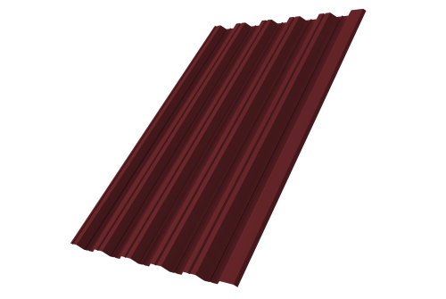Изображение Профнастил НС35R 0,5 Satin Matt RAL 3005 красное вино