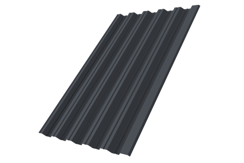 Изображение Профнастил НС35R 0,5 Satin Matt TX RAL 7024 мокрый асфальт