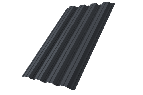 Изображение Профнастил НС44R 0,5 Satin Matt TX RAL 7024 мокрый асфальт