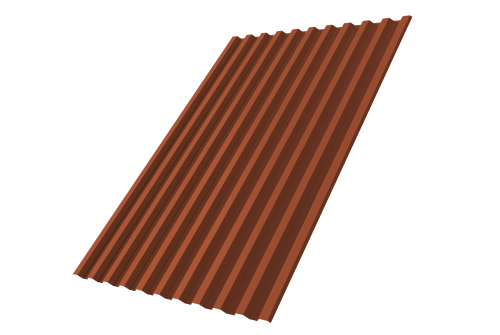 Изображение Профнастил С21R 0,5 Satin Matt RAL 8004 терракота