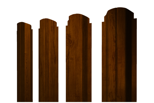 Изображение Штакетник П-образный А фигурный 0,4 Print Premium Golden Wood Intense FTC
