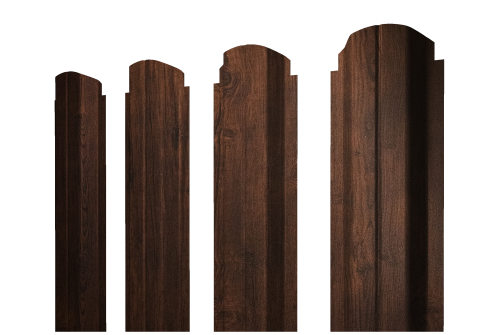 Изображение Штакетник П-образный А фигурный 0,45 Print-Double Premium Cherry Wood Dark F