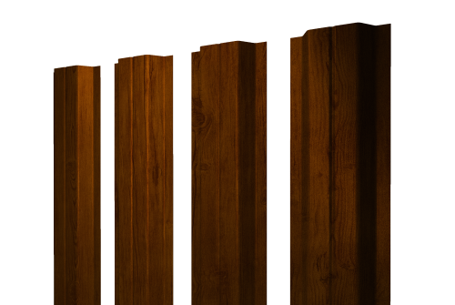 Изображение Штакетник П-образный A с прямым резом 0,45 Print-Double Premium Golden Wood Intense F