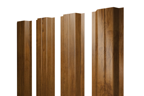 Изображение Штакетник П-образный A с прямым резом 0,45 Print Elite Golden Wood TwinColor