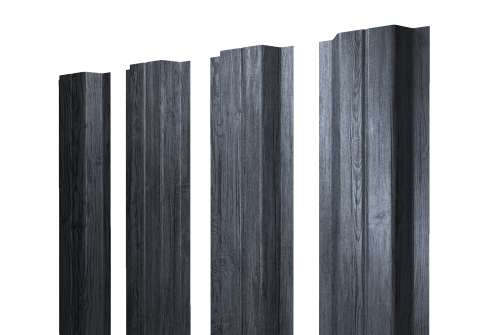 Изображение Штакетник П-образный A с прямым резом 0,45 Print Premium Grey Wood TwinColor