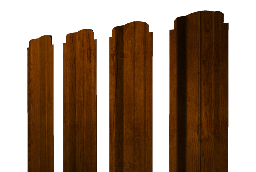 Изображение Штакетник П-образный В фигурный 0,45 Print-Double Premium Golden Wood Intense F