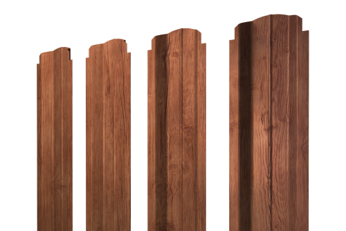 Изображение Штакетник П-образный A с прямым резом 0,45 Print Elite Golden Wood TwinColor
