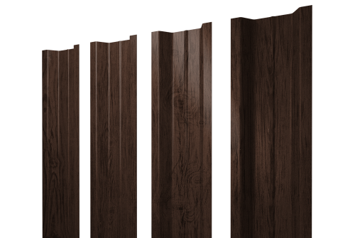 Изображение Штакетник П-образный В с прямым резом 0,4 Print Premium Antique Wood TwinColor
