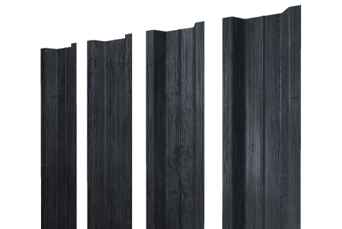 Изображение Штакетник П-образный В с прямым резом 0,45 Print Premium Grey Wood TwinColor
