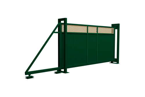 Изображение Ворота откатные Estet Plus 2,0х4,5 RAL 6005/1014
