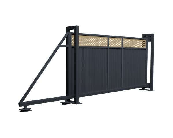 Изображение Ворота откатные Estet Plus 2,0х4,5 RAL 7024/1014